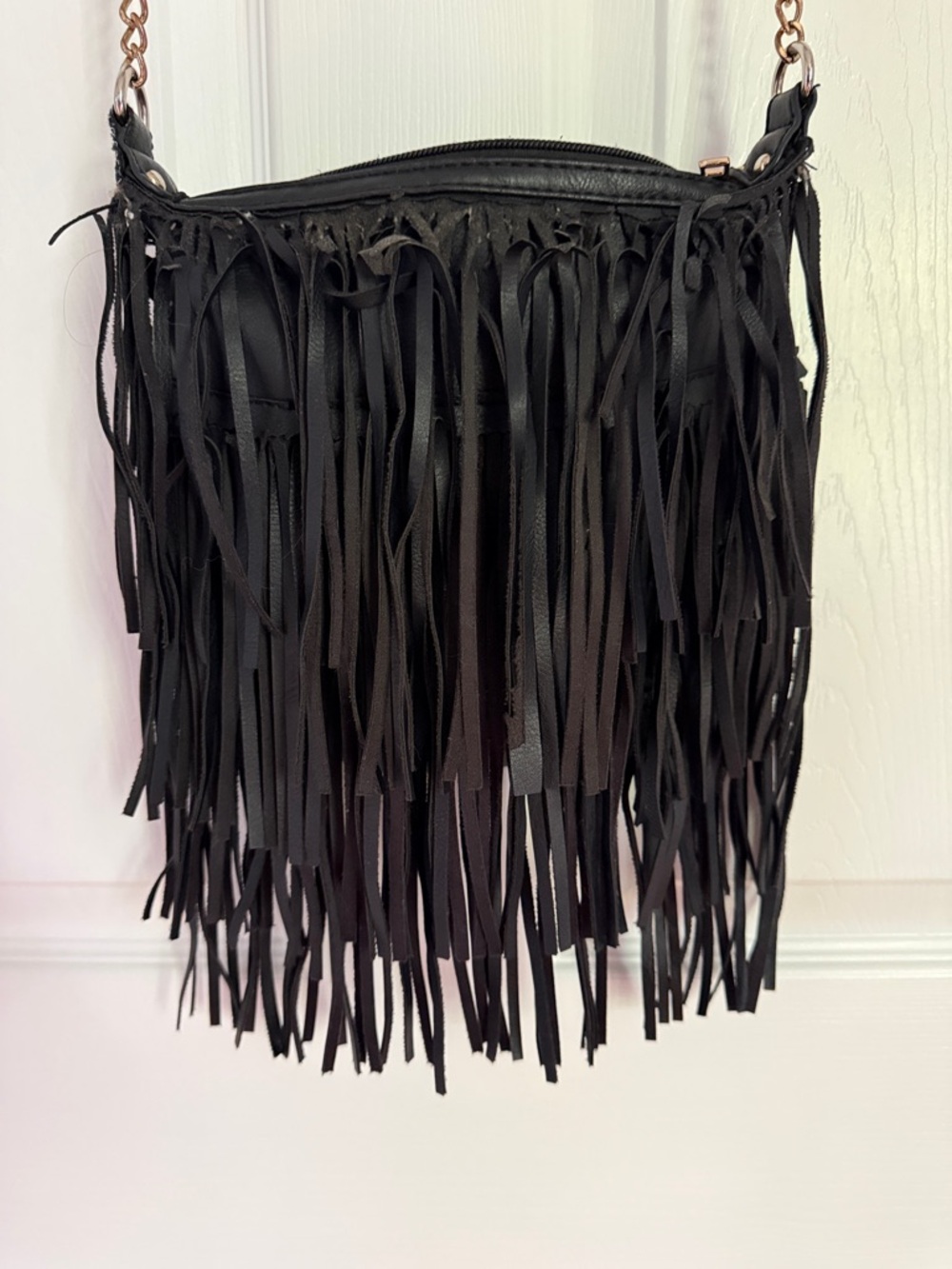 Black Fringe Crossbody Bag